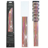 Laser gold wire tinsel hair color box set of 12 pieces, colorful hair extension metal wire