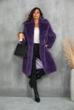Imitation fox thick long imitation fur coat, medium long plush fur coat
