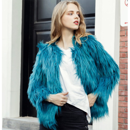 Large imitation fur coat jacket
