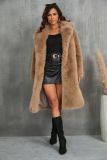 Imitation fox thick long imitation fur coat, medium long plush fur coat
