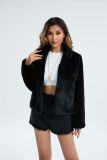 Imitation fur slim fit jacket long sleeved stand up collar fur jacket imitation otter rabbit fur