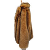 Imitation fur mid length coat, suit, warm imitation fur jacket