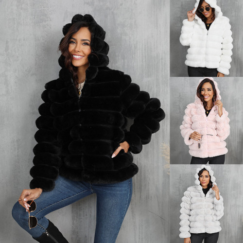 20Imitation fur short jacket top, women's plush warm jacket