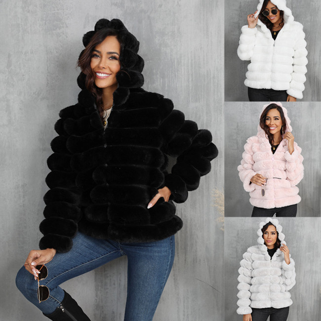 20Imitation fur short jacket top, women's plush warm jacket