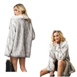 Medium to long length suit jacket, faux fur coat