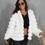 20Imitation fur short jacket top, women's plush warm jacket