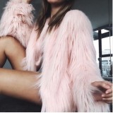 Large imitation fur coat jacket