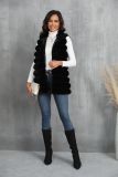 Imitation fur vest, medium long vest, vest, zipper style