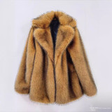 Imitation fur mid length coat, suit, warm imitation fur jacket