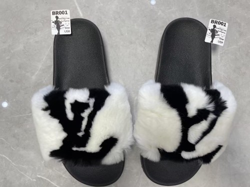 Baolingshop Fur Slipper Fur Slides On Sale Flash Sale Catch up BR001