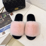 New autumn and winter plush slippers in a straight drag