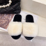 New autumn and winter plush slippers in a straight drag