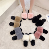 New autumn and winter plush slippers in a straight drag