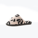 Cow Spotted Plush Slippers Warm and Fashionable Plush Cotton Slippers