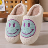 Mushroom smiling face peach heart cotton slippers women's rainbow plush warm slippers