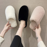 Fur Slippers shoes trendy home warm cotton slippers