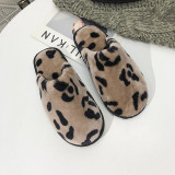 Cow Spotted Plush Slippers Warm and Fashionable Plush Cotton Slippers