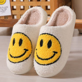 Mushroom smiling face peach heart cotton slippers women's rainbow plush warm slippers
