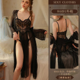 Underwear sexy lace camisole nightgown see through pajama set 8746