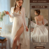 Underwear sexy lace camisole nightgown see through pajama set 8746