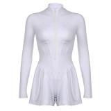 Zipper plastic waist jumpsuit jumpsuit jumpsuit shorts