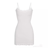 Strap dress sexy tight fitting hip hugging lace short skirt