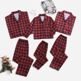 Parent child sleepwear set, simulated silk Christmas two-piece set, winter