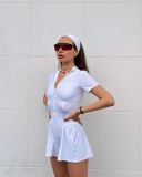 Zipper plastic waist jumpsuit jumpsuit jumpsuit shorts