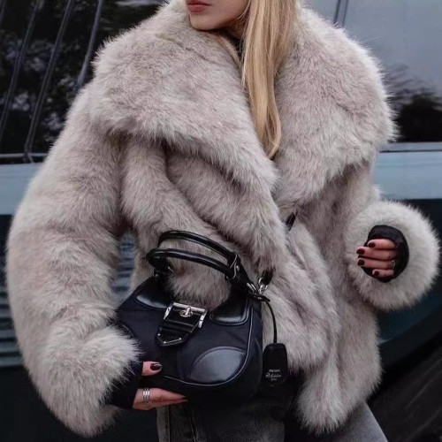 Imitation fox fur coat fur coat