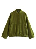 15 color loose casual jacket street Y2K stand up collar concealed button jacket