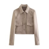Women's casual shirt, woolen coat, top
