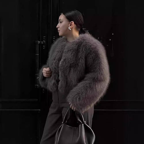 Imitation fox fur coat fur coat
