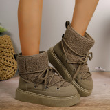 Large thick soled snow boots with plush sponge sole cotton shoes