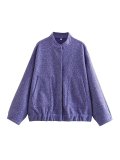 15 color loose casual jacket street Y2K stand up collar concealed button jacket