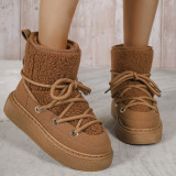 Large thick soled snow boots with plush sponge sole cotton shoes