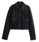 Women's casual shirt, woolen coat, top