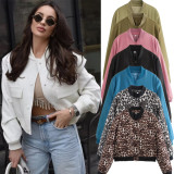 11 color stand up collar large pocket women's jacket jacket for women