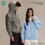 Thick 430g zipper hooded sweatshirt with added fleece