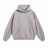 450g heavy-duty looped hooded men's hoodie with American trendy zipper