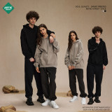 450g heavy-duty looped hooded men's hoodie with American trendy zipper