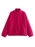 15 color loose casual jacket street Y2K stand up collar concealed button jacket