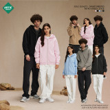 Thick 430g zipper hooded sweatshirt with added fleece