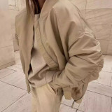 Loose zipper flying cotton jacket, women's jacket, cotton jacket