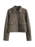 Women's casual shirt, woolen coat, top