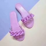 Clearance sale Women Fashion Transparent Film Pointed Toe Sildes High Heels BFS19-27