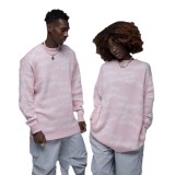 Loose and comfortable round neck pullover long sleeved woolen top
