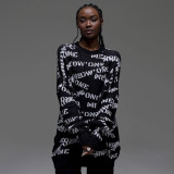 Loose and comfortable round neck pullover long sleeved woolen top