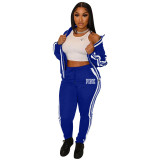 YM293 Printed Splicing Sports Set Two Piece Set