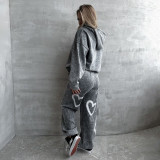 Sports style set, hoodie jacket and sports pants two-piece set