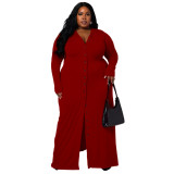 Large size women's European and American sexy slit dress N7701